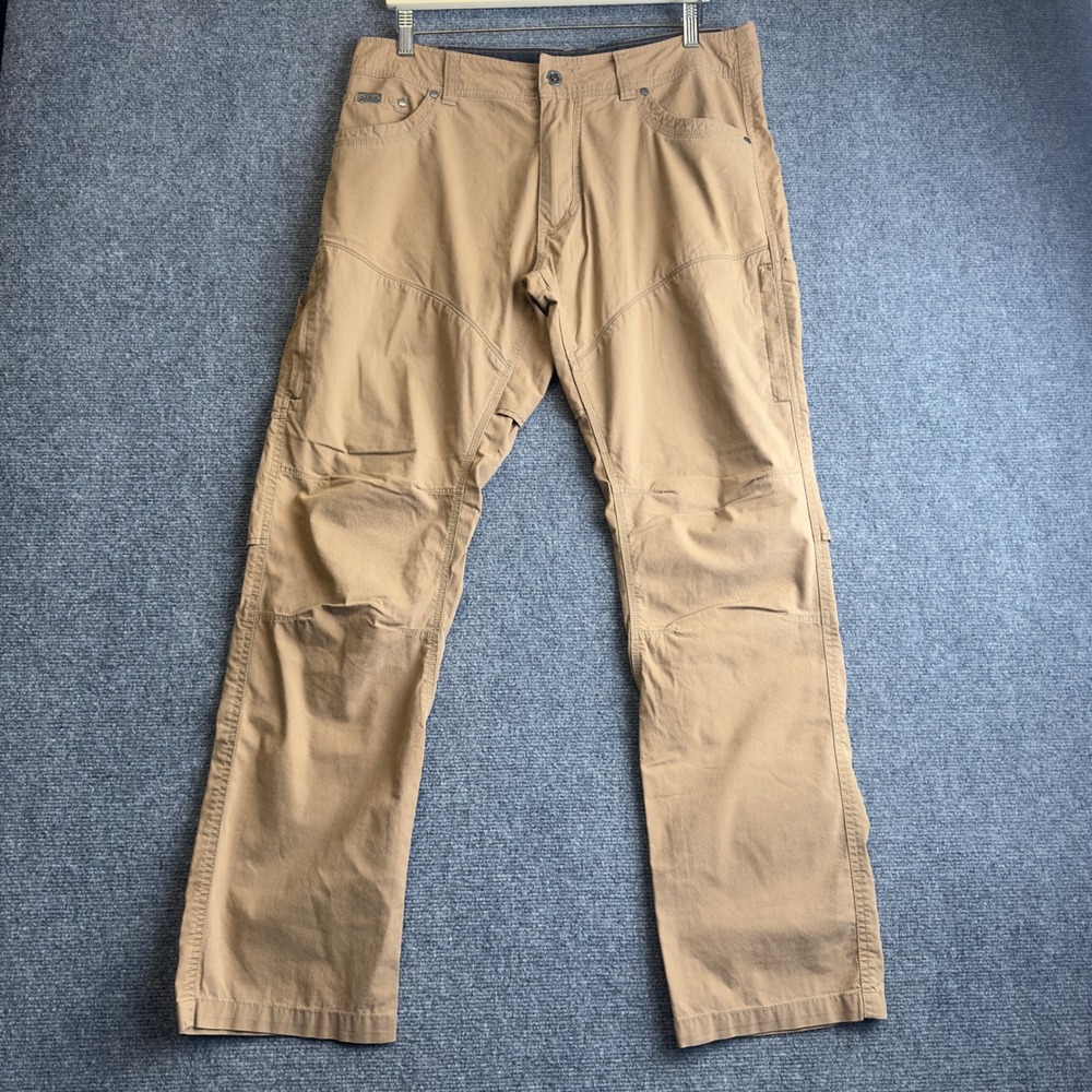 Kuhl Konfidant Air Pant Mens 34x32 Brown Hiking Outdoors Utility Cotton Blend